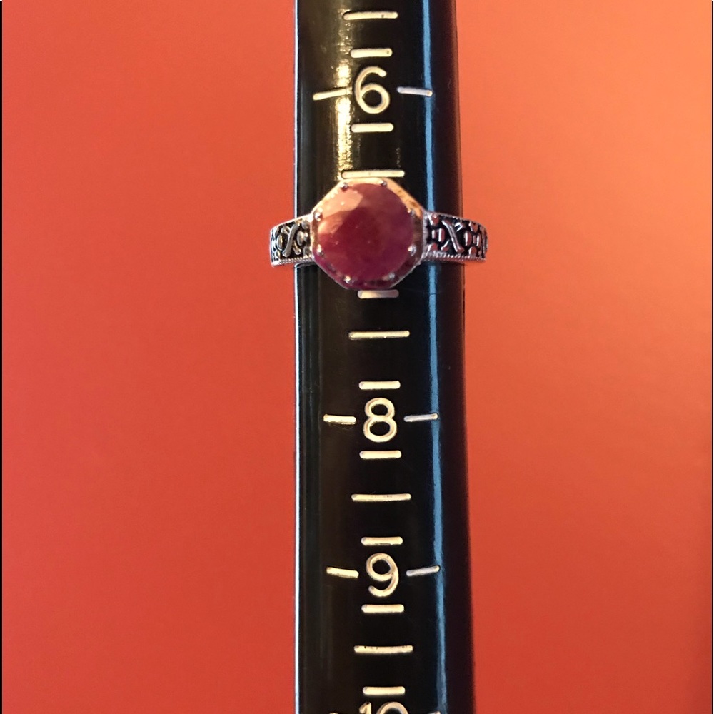 Red Cranberry Ruby 925 Sterling Silver Ring - image 6